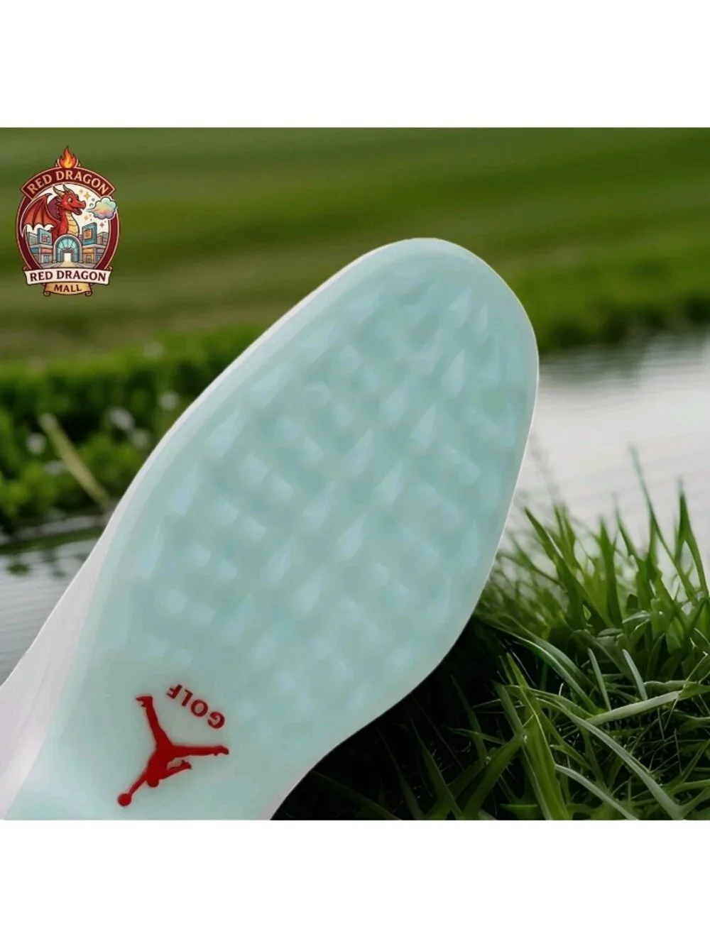 Nike Air Jordan ADG 5 White Fire Red Spikeless Golf Shoes FQ6642-101 - Men's 9.5